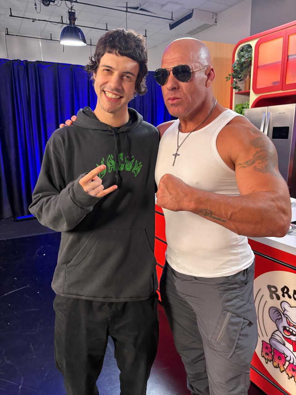 Vin Diesel Brasileiro nos bastidores com criador de conteúdo