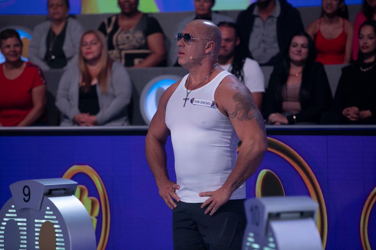 Vin Diesel Brasileiro em gravação de programa de TV