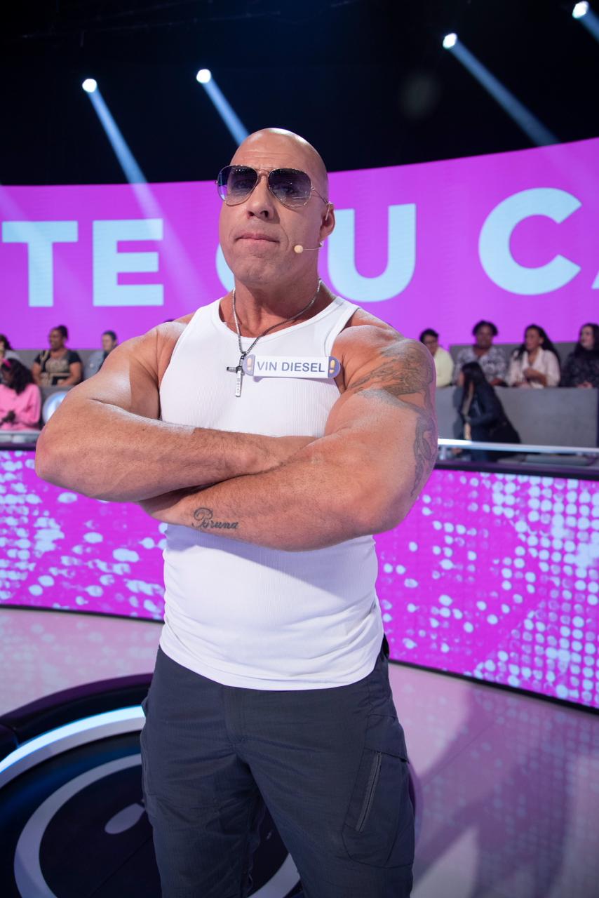 Vin Diesel Brasileiro em gravação de programa de TV